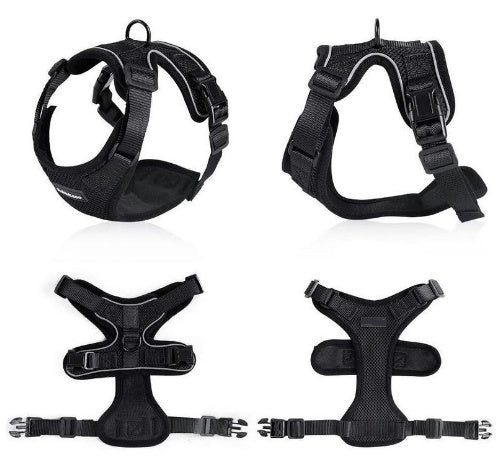 Escape Proof Harness Car Seat Belt Adapter Reflective Soft Mesh Harness For Kitten Puppy