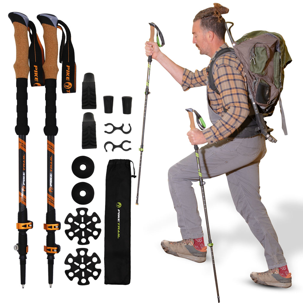 Pike Trail Carbon Fiber Trekking Poles Lightweight, Adjustable Hiking for Every Adventure