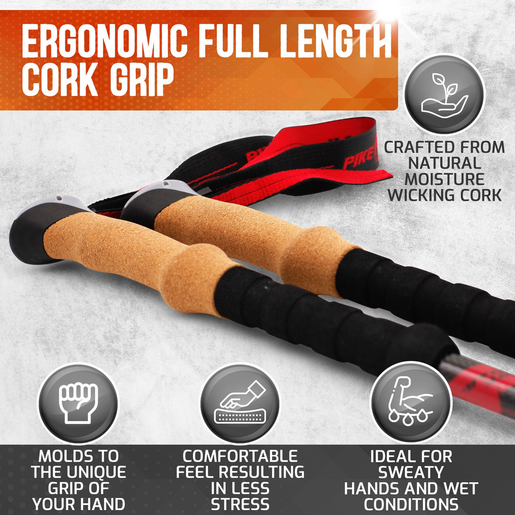 Pike Trail Carbon Fiber Trekking Poles Lightweight, Adjustable Hiking for Every Adventure