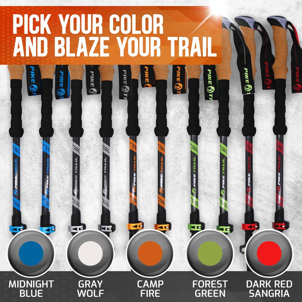 Pike Trail Carbon Fiber Trekking Poles Lightweight, Adjustable Hiking for Every Adventure