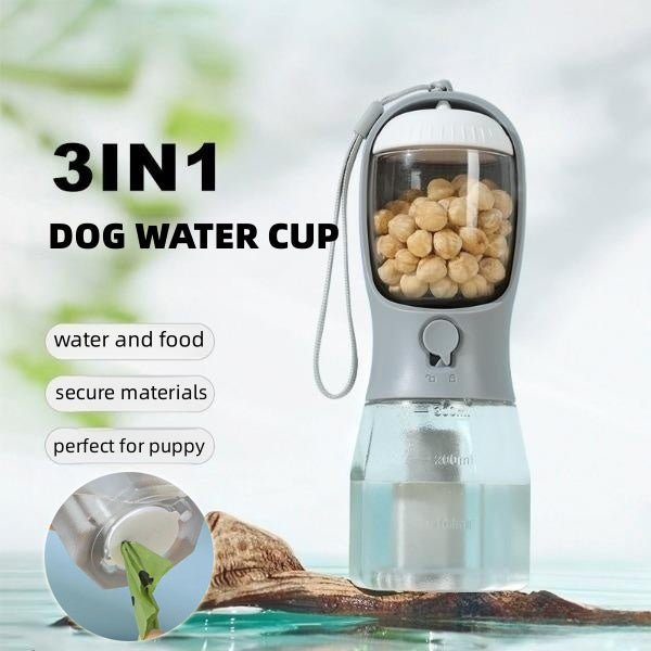 Dog Water Cup Drinking Food Garbage Bag Three-in-one Portable  Pet Cups Pets Supplies