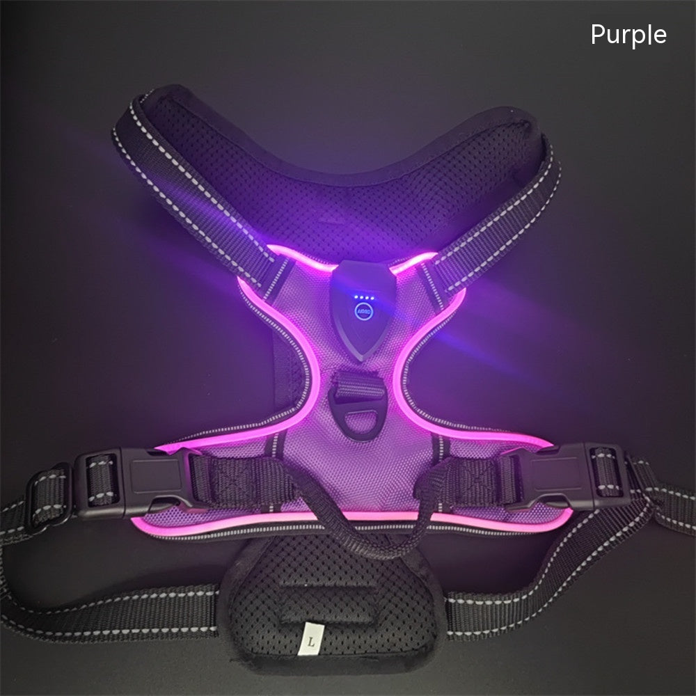LED Luminous Night Walking Dog Car Accident Prevention Adjustable Flash Dogs Cats Vest