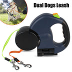 Retractable Dog Leash For Small Dogs Reflective Dual Pet Leash Lead 360 Swivel