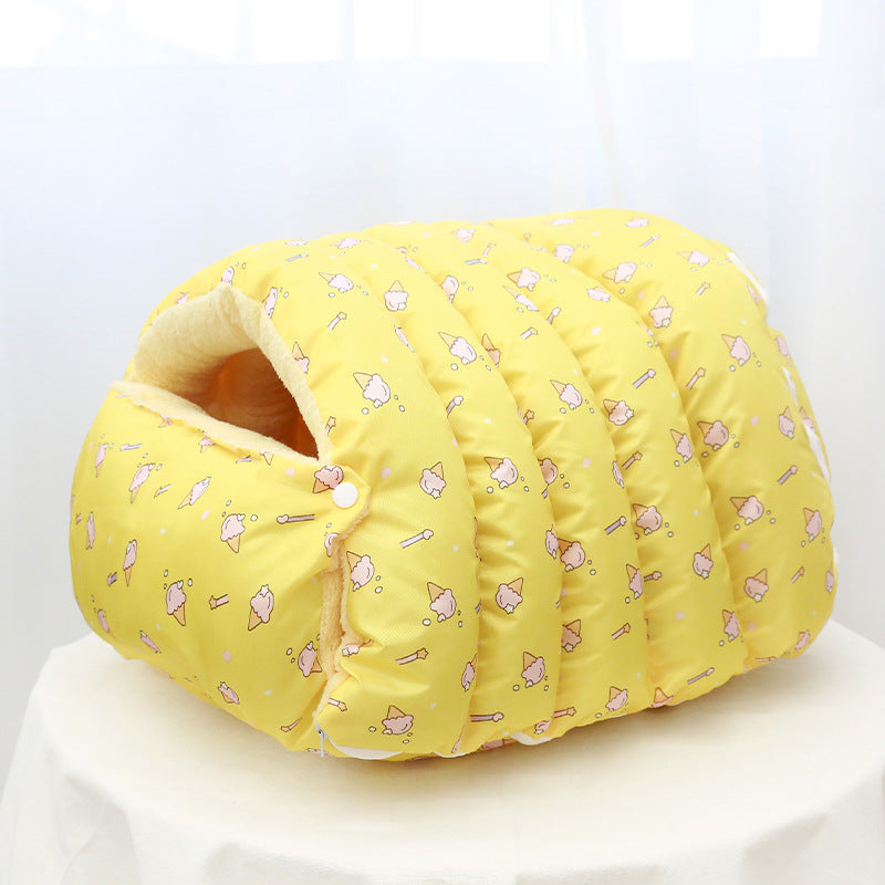 Enclosed Pet Kennel Nest House — 6 Patterns, 2 Sizes, Washable