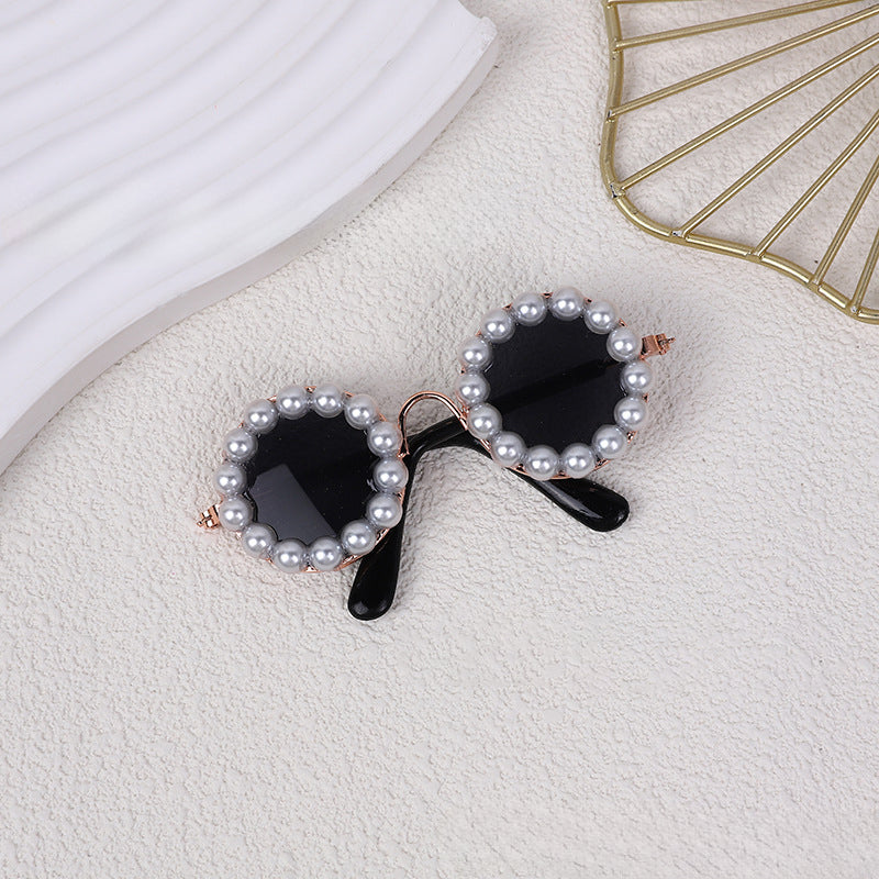 Cat And Dog Pearl Sunglasses - Pet Extravagant Funny Costumes For Party