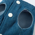 3D Deer Denim Vest, Warm Fleece Lined Pullover Small Dogs Cats Winter Costume With Leash