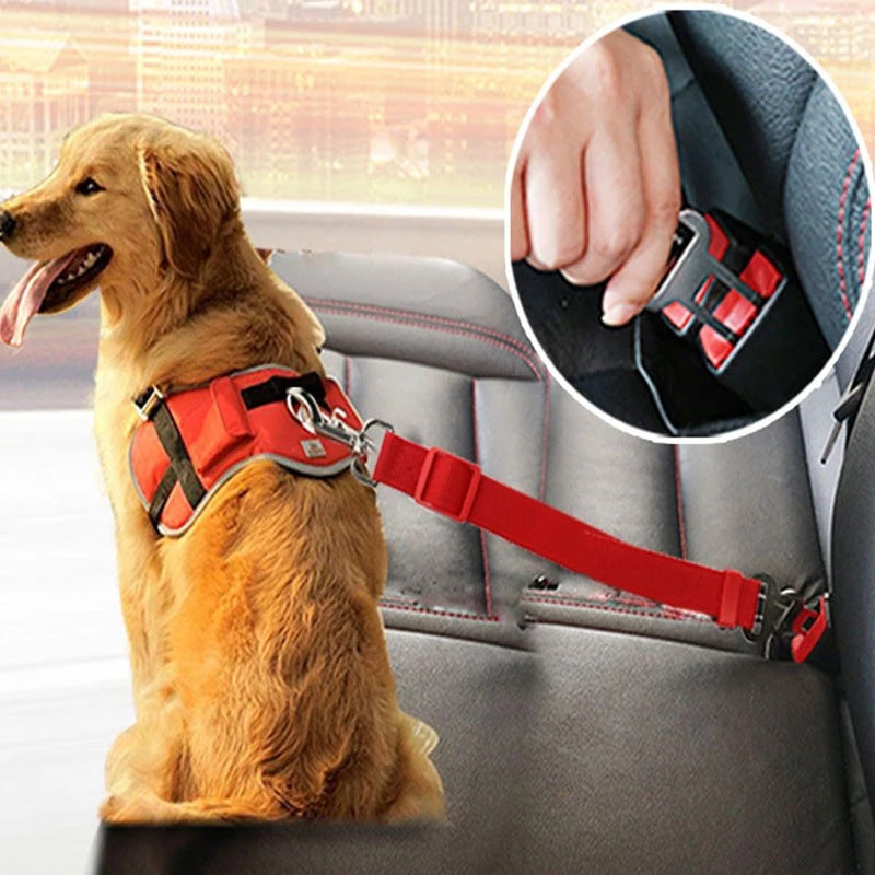 Adjustable Pet Cat Dog Car Seat Belt Vehicle Harness Lead Clip Safety Lever Dog Collars