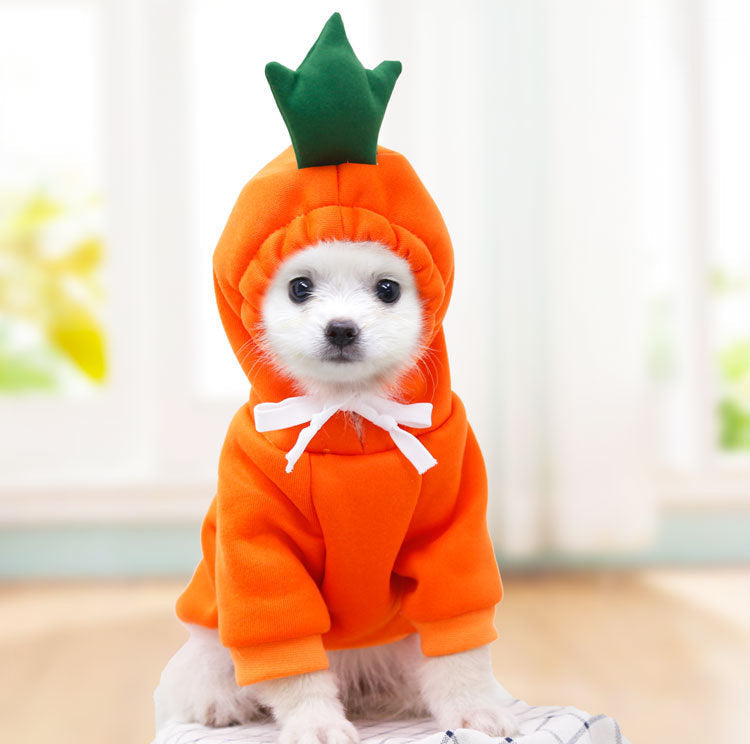 Cute Fruit Clothes For Small Dogs Hoodies Warm Fleece Cat Costume French Chihuahua Outfit