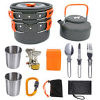 Camping Kit Outdoor Cooking Set Aluminum Equipment Pot Travel Tableware Hiking Picnic