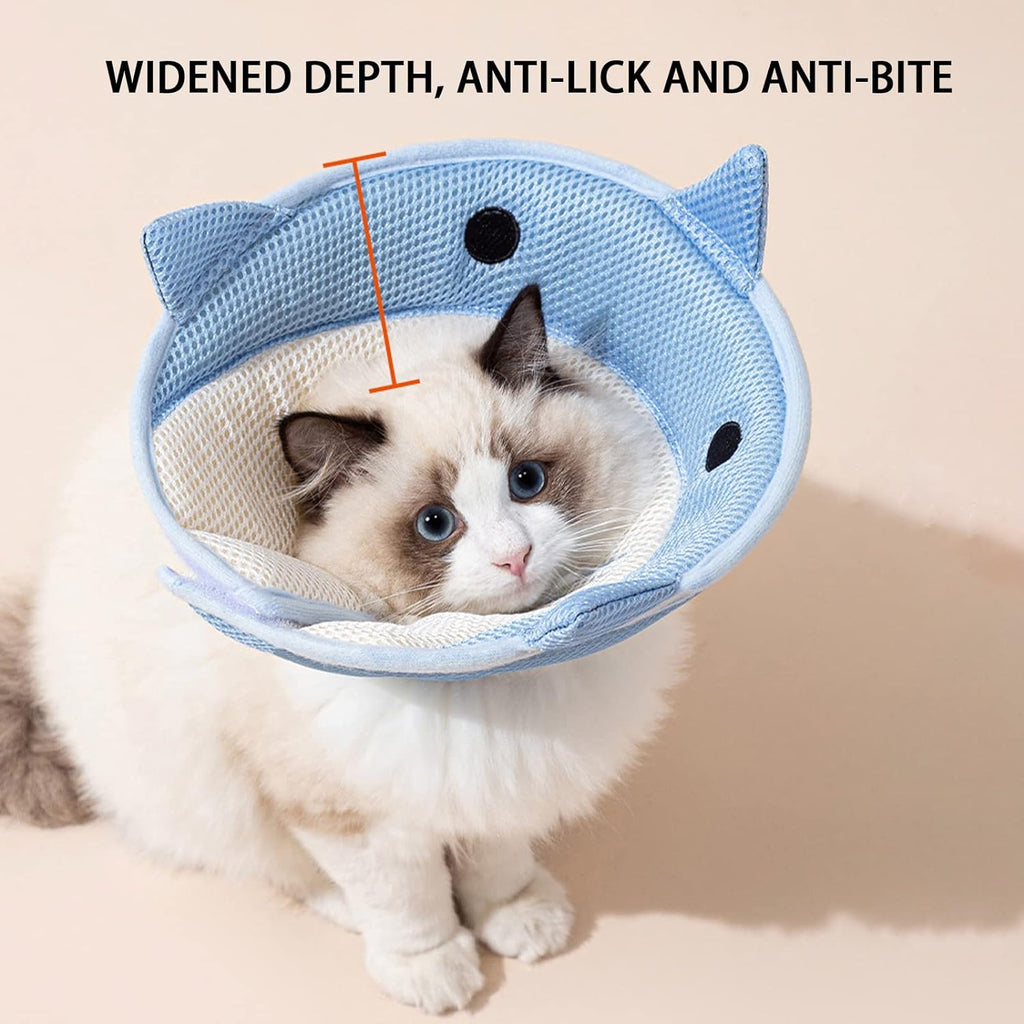 Recovery Cone Neck Cute Shark Shaped Cat Soft And Breathable For Indoor Cats and Dogs