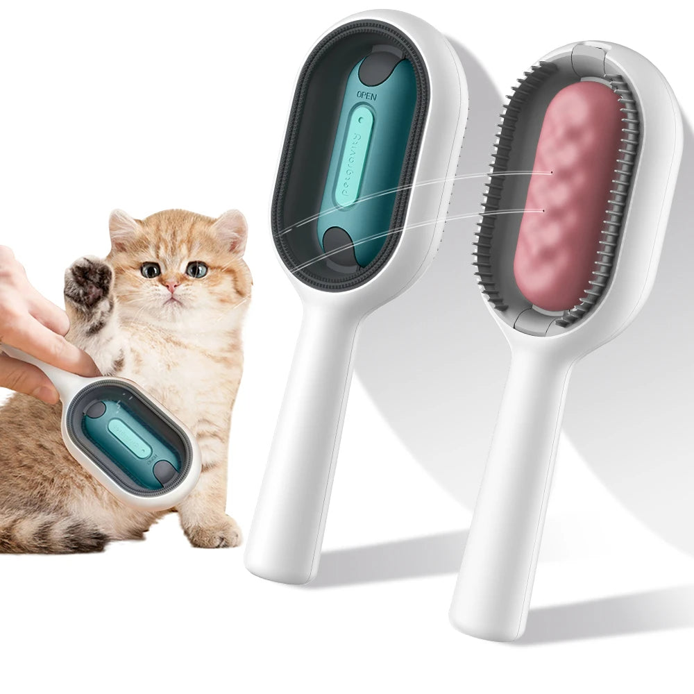 Cat Hair Brush W/ Water, Sticky Brush For Cats, 4 In-1  Creative Update Dog Grooming Comb