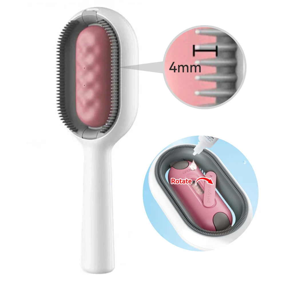 Cat Hair Brush W/ Water, Sticky Brush For Cats, 4 In-1  Creative Update Dog Grooming Comb