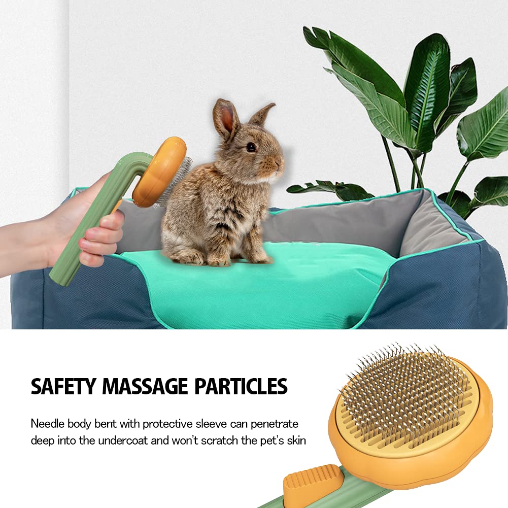 Pet Pumpkin Brush, Grooming Self Cleaning Slicker Dogs Cats Puppy Rabbit, Cat Grooming