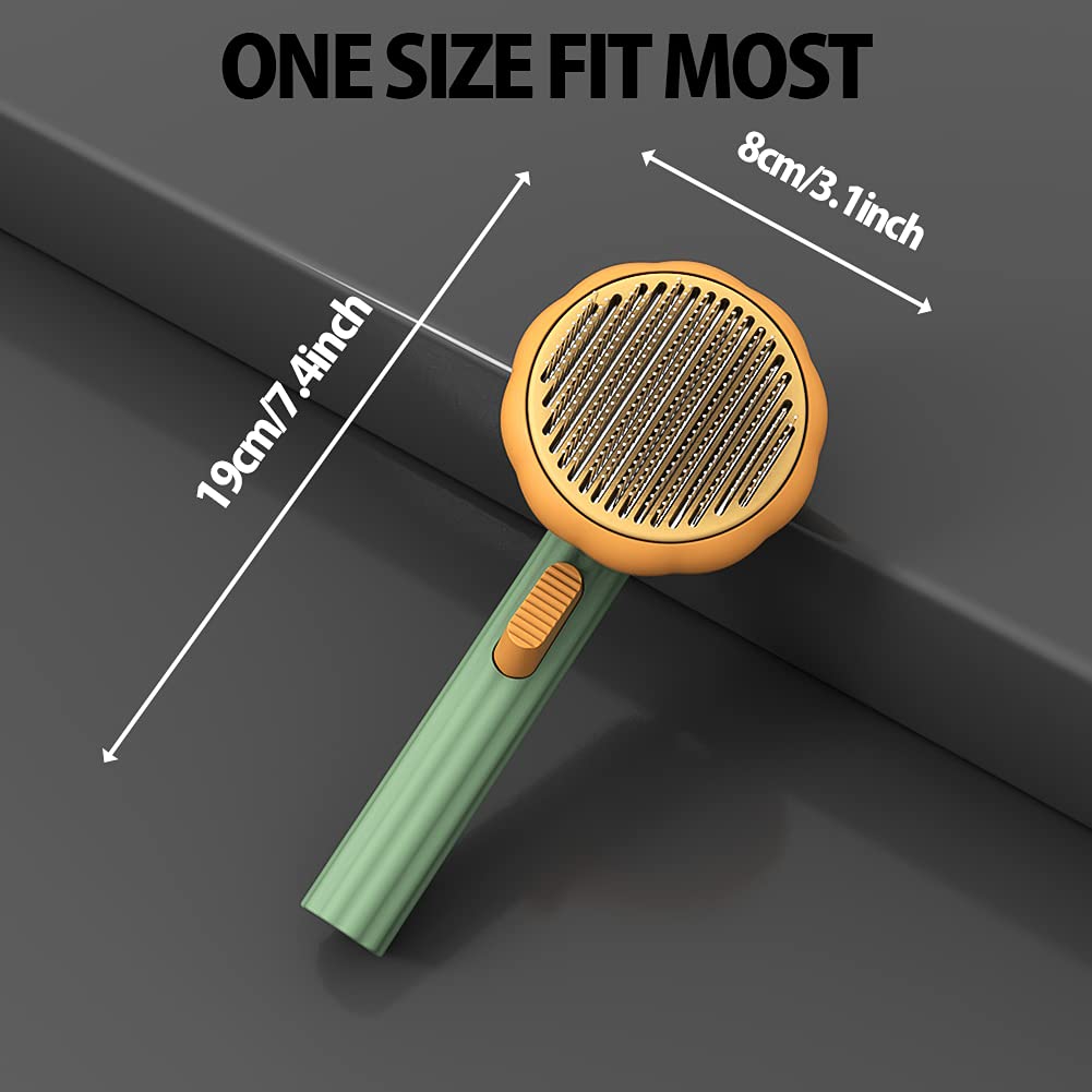 Pet Pumpkin Brush, Grooming Self Cleaning Slicker Dogs Cats Puppy Rabbit, Cat Grooming