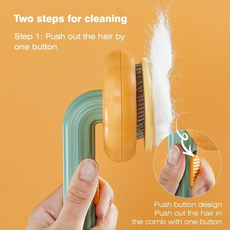 Pet Pumpkin Brush, Grooming Self Cleaning Slicker Dogs Cats Puppy Rabbit, Cat Grooming