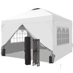 8ft x 8ft Pop Up Canopy Tent with four Removable Sidewalls for Events, Parties, Camping