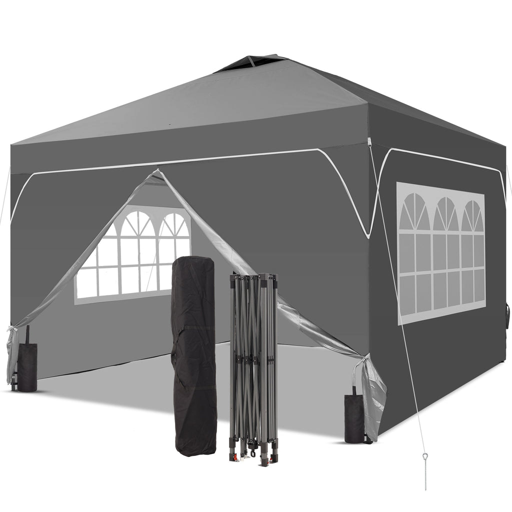 8ft x 8ft Pop Up Canopy Tent with four Removable Sidewalls for Events, Parties, Camping