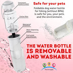 Portable Dog Water Bottle Dispenser 12 oz Silicone Strap & Filter