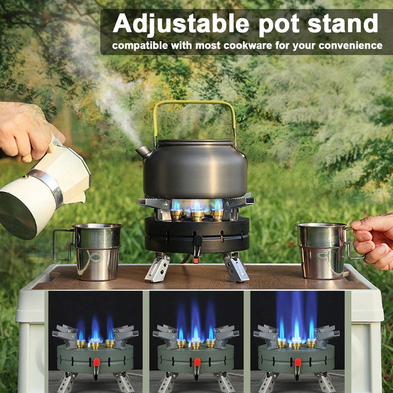 Outdoor Electronic Ignition Stoves High-Power Portable Adjustable Firepower Furnace