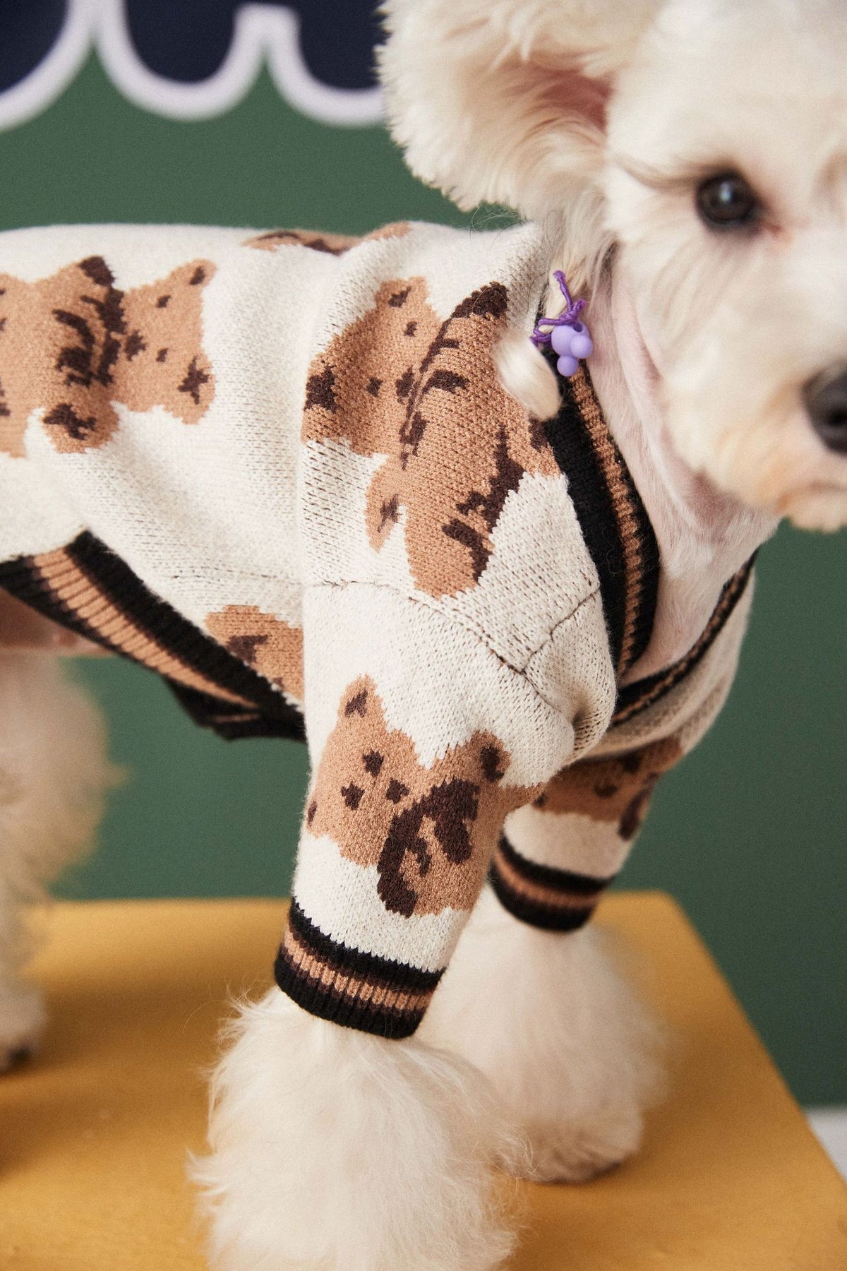 Dog Cat Sweater Preppy Style V-neck Striped Vest  Winter Warm Clothes Apparel Dogs Cats
