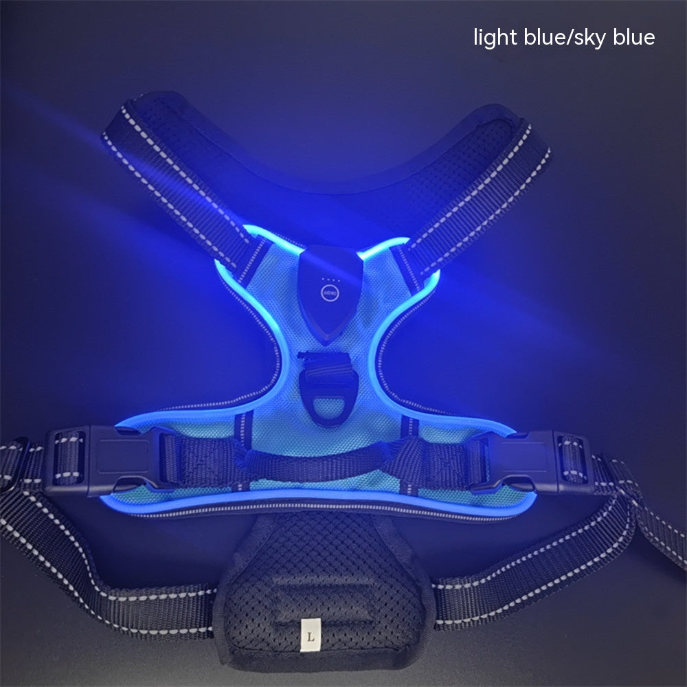 LED Luminous Night Walking Dog Car Accident Prevention Adjustable Flash Dogs Cats Vest