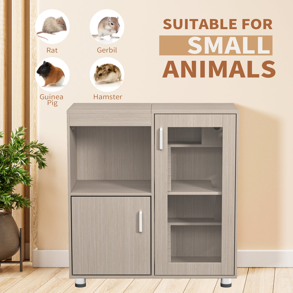 Guinea pig cage, 4 layers of hamster cage wood, with storage cabinet