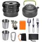 Camping Kit Outdoor Cooking Set Aluminum Equipment Pot Travel Tableware Hiking Picnic