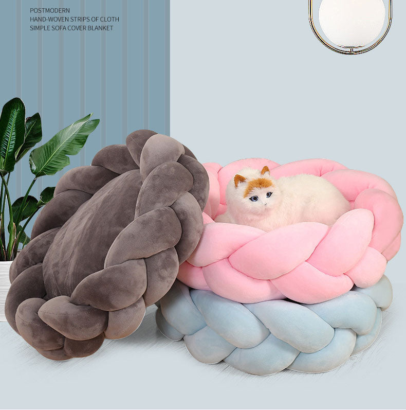 Pet kennel Fried Dough Twists round universal mat detachable cat kennel dog kennel