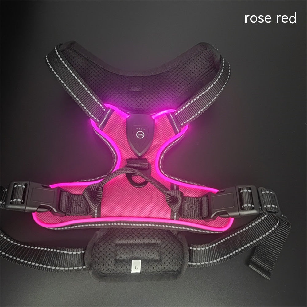 LED Luminous Night Walking Dog Car Accident Prevention Adjustable Flash Dogs Cats Vest