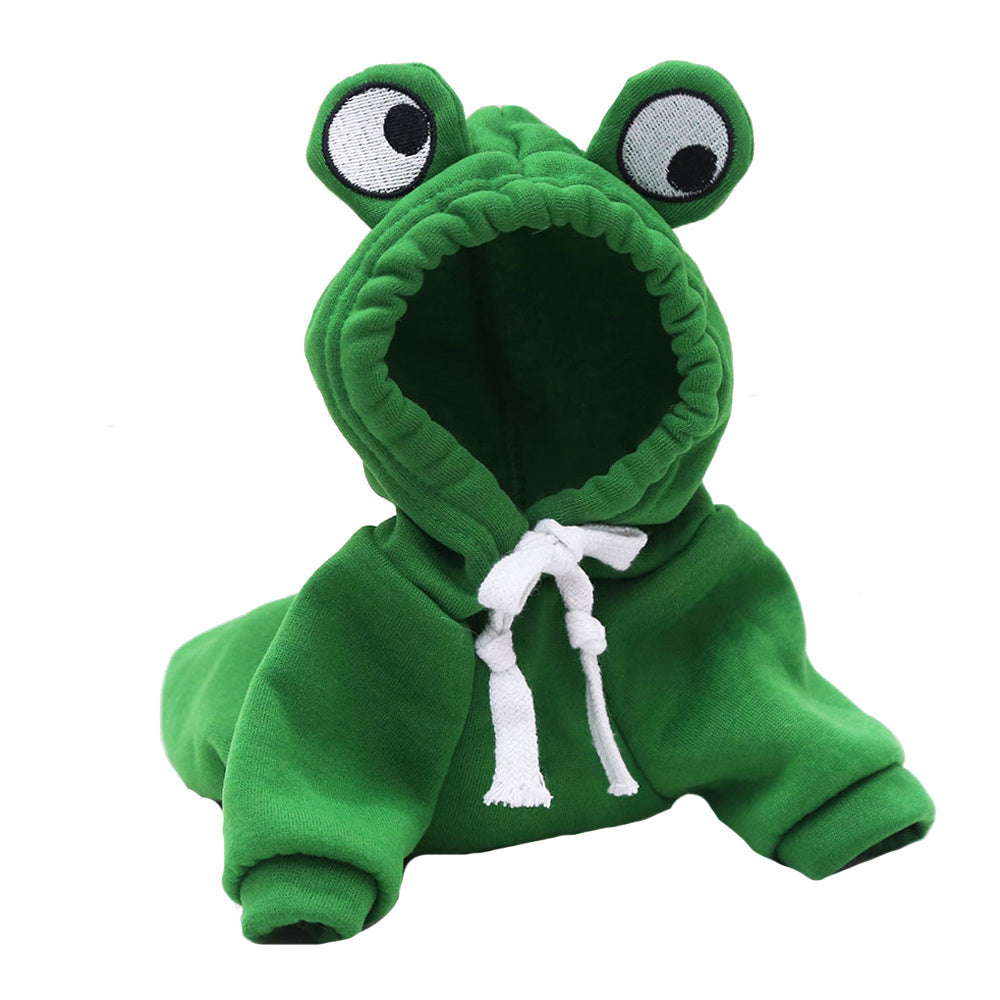 Soft Warm Cat Clothes For Small Dogs Cats Funny Halloween Cosplay Frog Costume Kittens
