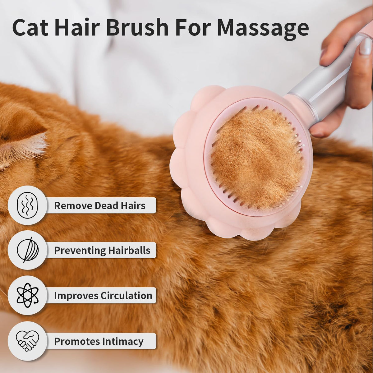 Cat Brush Self Cleaning Spray Cat Brushes For Indoor Cats Removes Loose and Tangled Hair