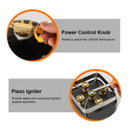12000W Portable Camping Stove Windproof Backpacking Burner with Carrying Case Igniter.