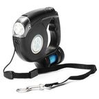 4.5M LED Flashlight Extendable Retractable Pet Dog Lead Leash with Disposable Poop Bag