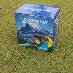 Outdoor Portable Cookware Camping Hiking Picnic Non-stick Pan Pot Bowl Set for 2-3 Person