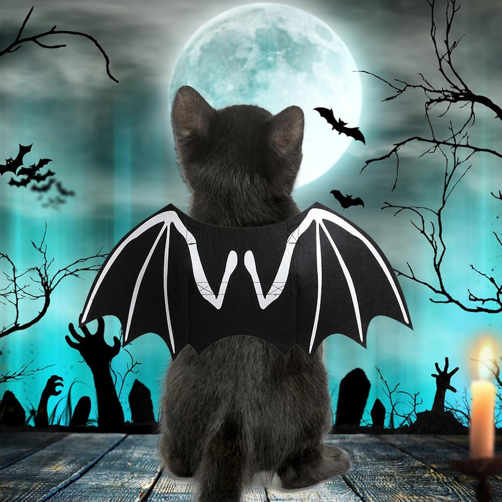 Dog Halloween Costumes Bat Costume Cool Luminous Skeleton Bone Bat Wings Pets