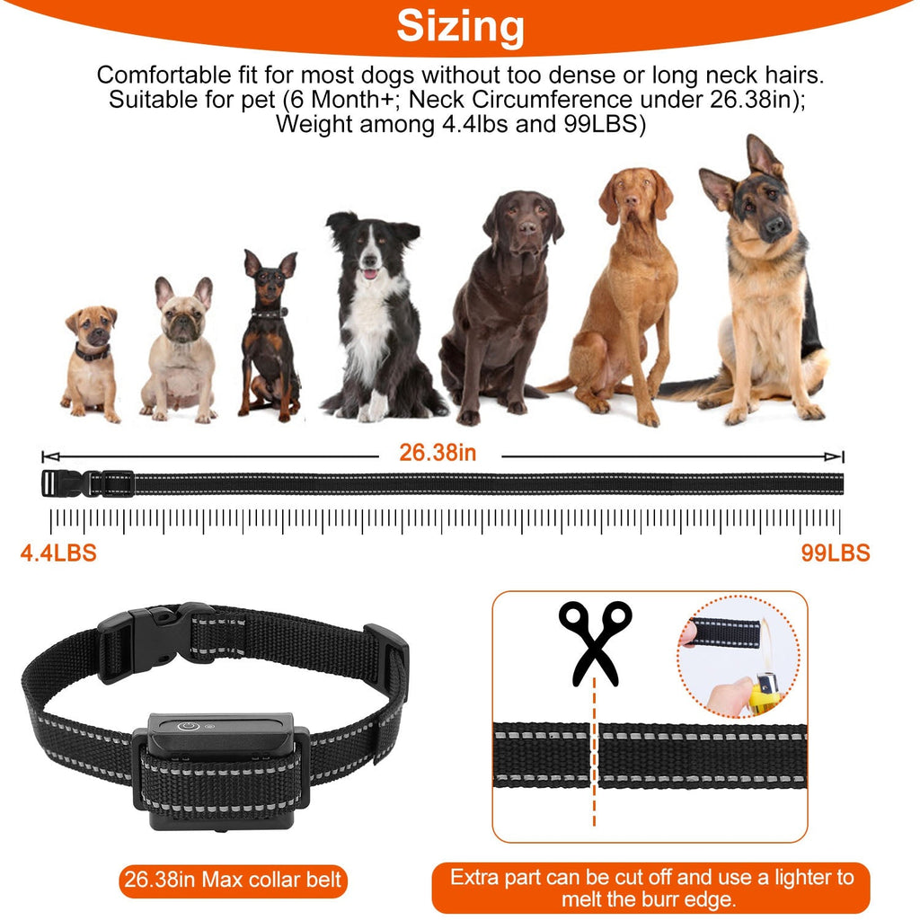 3280 FT Dog Training Collar IP67 Waterproof Pet Beep Vibration Electric rechargeable 3 modes