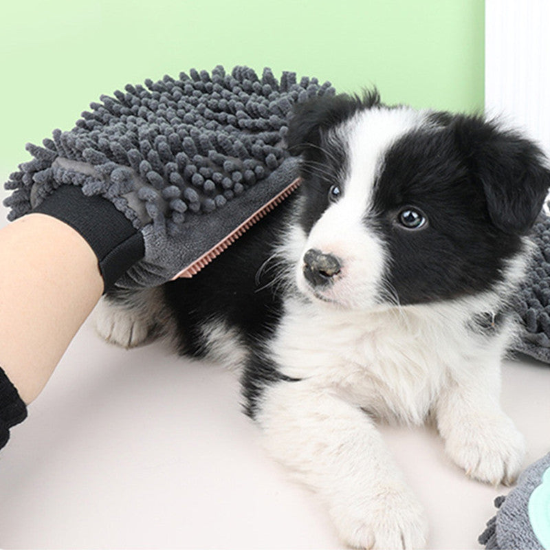 Pet Bathing Brush 2-in-1 Glove For Brushing, Massaging, Drying Grooming Kit For Dog Cat