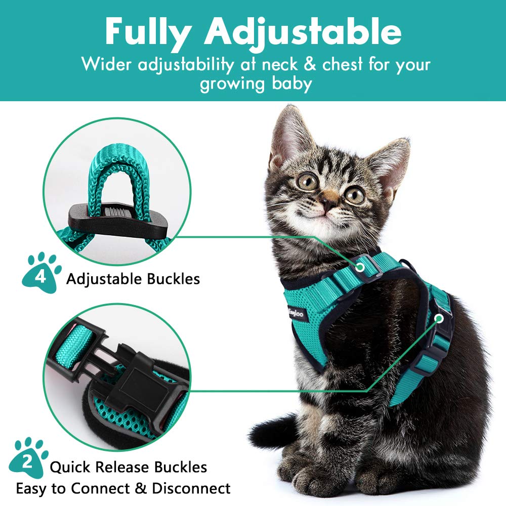 Escape Proof Harness Car Seat Belt Adapter Reflective Soft Mesh Harness For Kitten Puppy