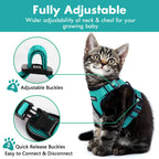 Escape Proof Harness Car Seat Belt Adapter Reflective Soft Mesh Harness For Kitten Puppy