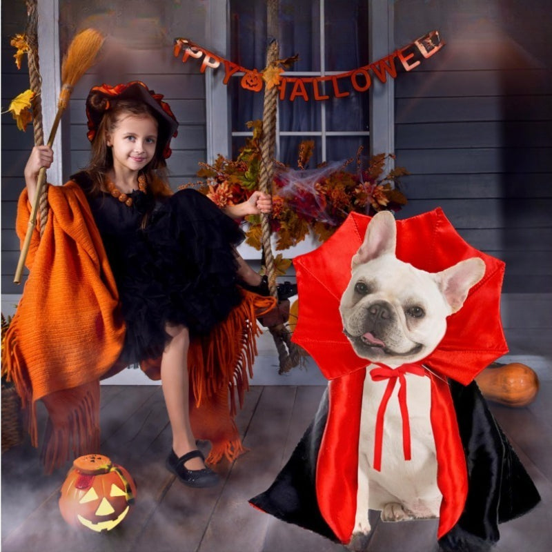 Halloween Pet Costumes Vampire Cloak Small Dog Cat Kitten Puppy Dress Kawaii Pet Clothes