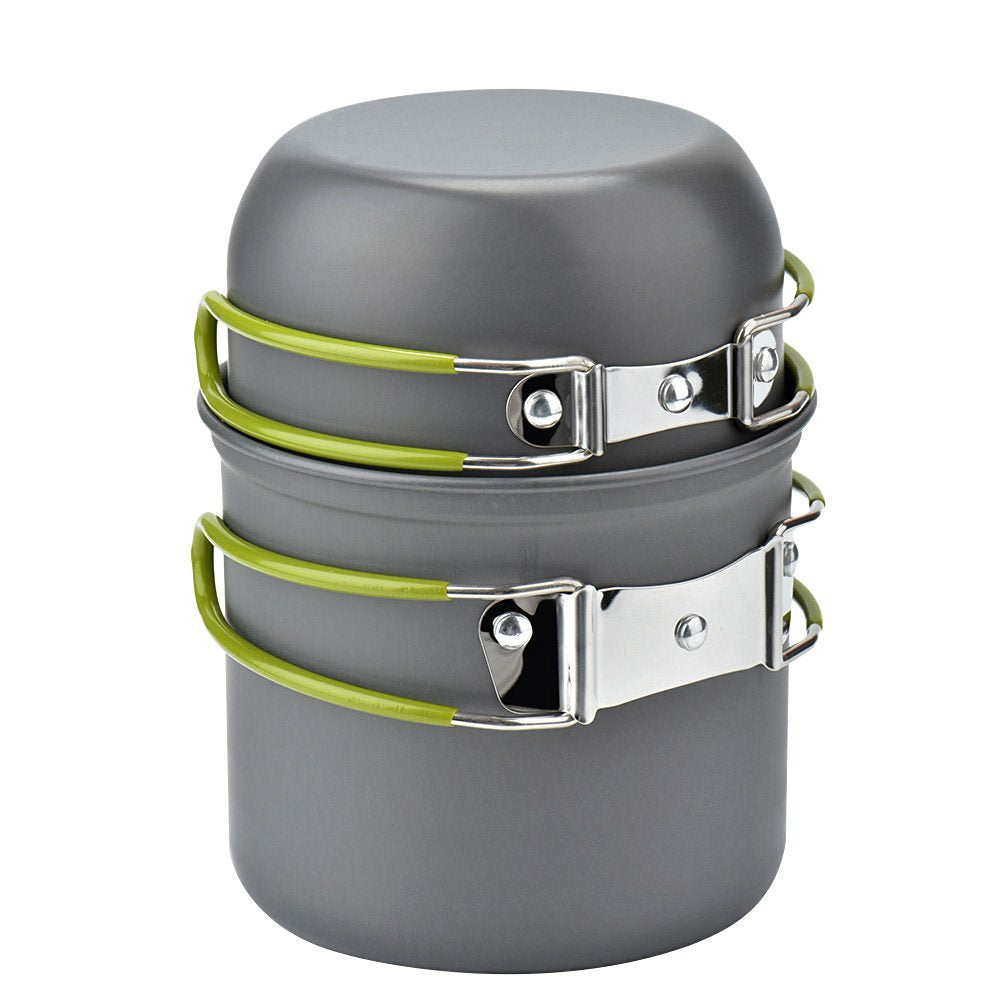 Camping Kit Outdoor Cooking Set Aluminum Equipment Pot Travel Tableware Hiking Picnic