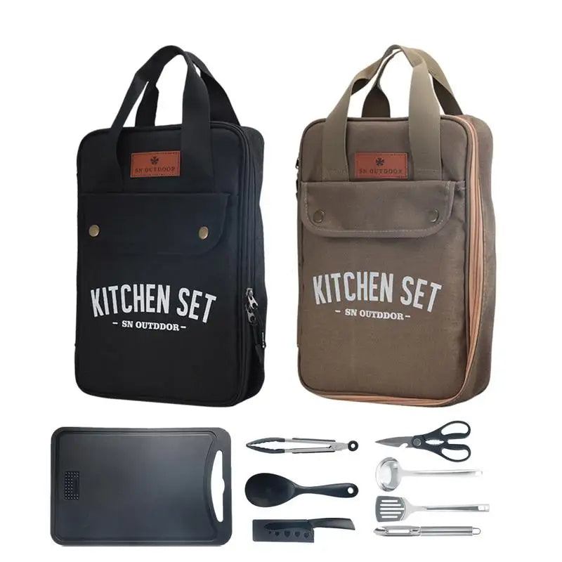 Camping Kitchen Set 8pcs Camping Outdoor Cookware Kit Stainless Steel Camping Tool
