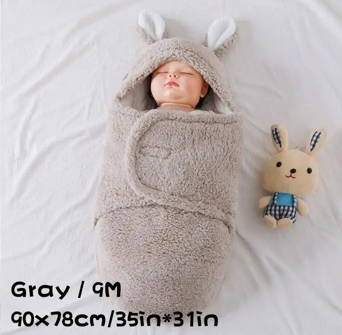 Super Soft Baby Sleeping Bag Fluffy Fleece Newborn, Unisex Baby Wrap For Newborns