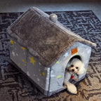 Foldable Dog House Cat Bed Winter Kennel Removable Nest Enclosed Cave