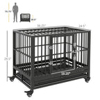 PawHut 36" Heavy Duty Dog Crate Metal Cage Kennel