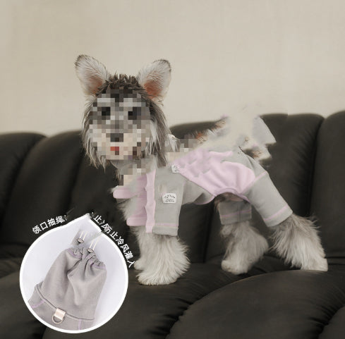 Dog Clothes Autumn Winter Thickened Warm Sporty Style Four-Leg Base Layer