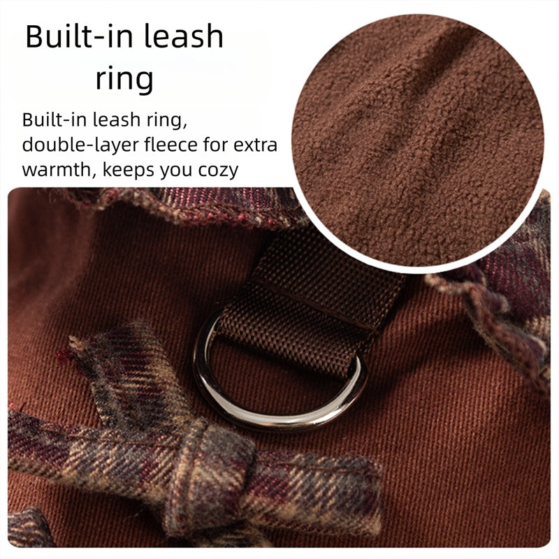 Cozy Pet Sweater Dress - Fleece-Lined Dog Skirt And Cat Winter Clothes With Ruffle Trim