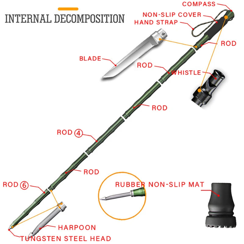 Outdoor defense Tactical stick Hiking Camping equipment Multifunctional Walking Sticks