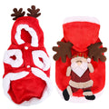 Pet Christmas Clothes Santa Claus Reindeer Antlers  New Year Coat Small Medium Dogs Cats