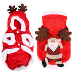 Pet Christmas Clothes Santa Claus Reindeer Antlers  New Year Coat Small Medium Dogs Cats